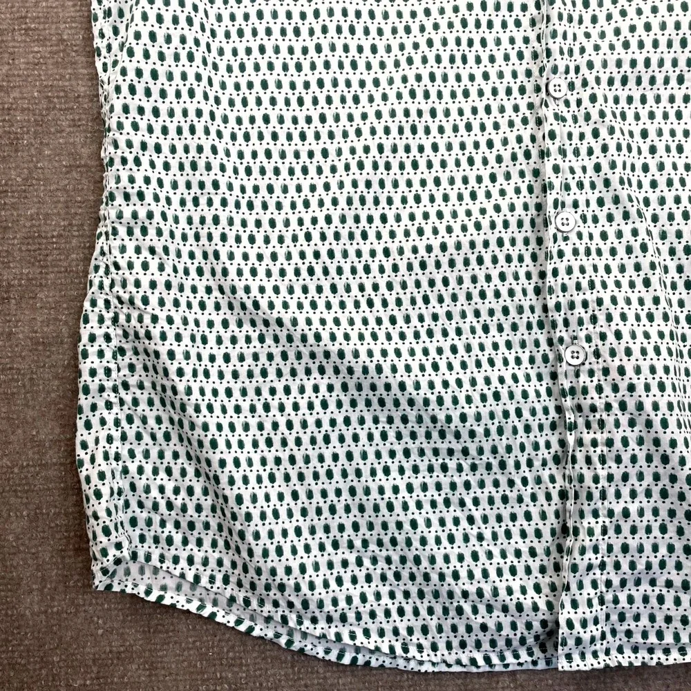 Rodd & Gunn Byron Geo Print Shirt Men XL White Green Cotton Sports Fit Button Up